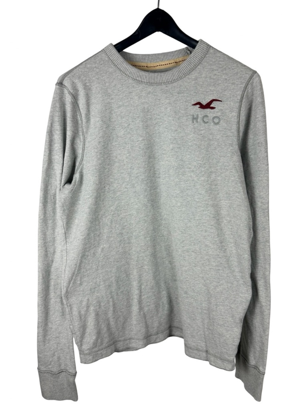 Mens Y2K Hollister California Long Sleeve Mall Core Grey Shirt Size XL